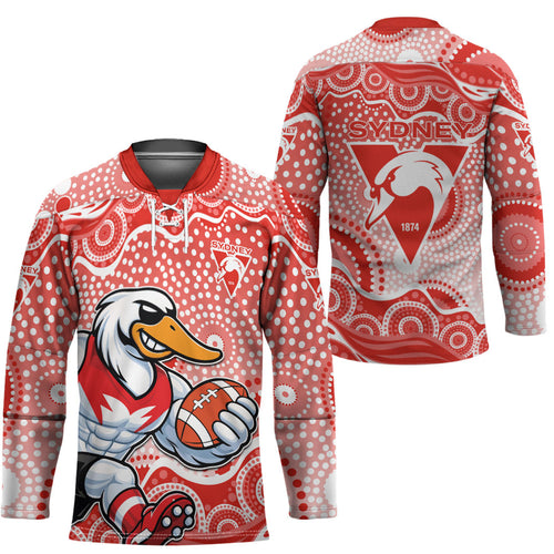 Sydney Swans Hockey Jersey Aboriginal Dot Pattern - Football Mascot Heritage Pride