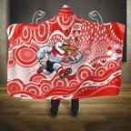 Sydney Swans Hooded Blanket Aboriginal Dot Pattern - Football Mascot Heritage Pride