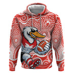 Sydney Swans Hoodie Aboriginal Dot Pattern - Football Mascot Heritage Pride