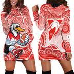 Sydney Swans Hoodie Dress Aboriginal Dot Pattern - Football Mascot Heritage Pride
