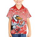 Sydney Swans Kid Hawaiian Shirt Aboriginal Dot Pattern - Football Mascot Heritage Pride