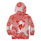 Sydney Swans Kid Hoodie Aboriginal Dot Pattern - Football Mascot Heritage Pride