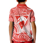 Sydney Swans Kid Polo Shirt Aboriginal Dot Pattern - Football Mascot Heritage Pride