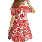 Sydney Swans Kid Short Sleeve Dress Aboriginal Dot Pattern - Football Mascot Heritage Pride