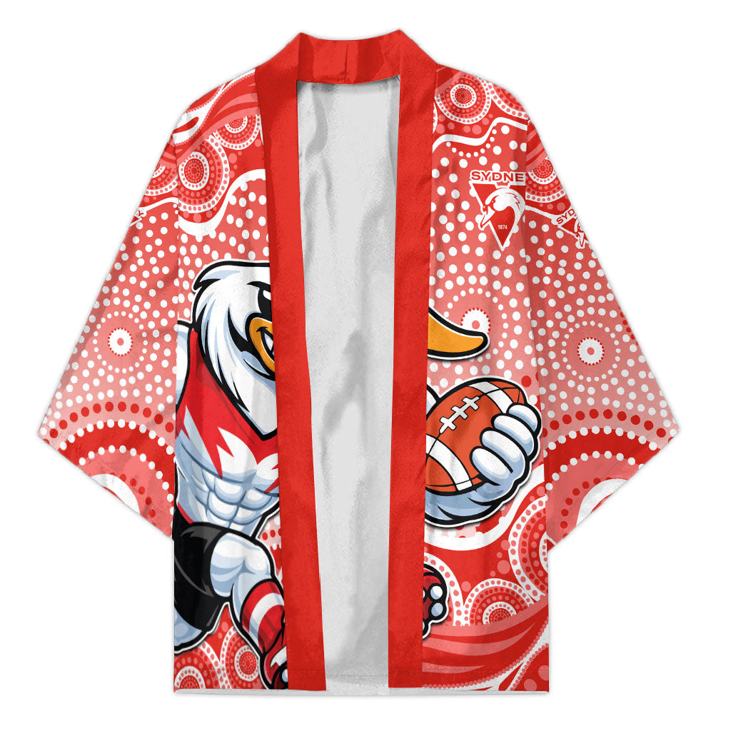 Sydney Swans Kimono Aboriginal Dot Pattern - Football Mascot Heritage Pride