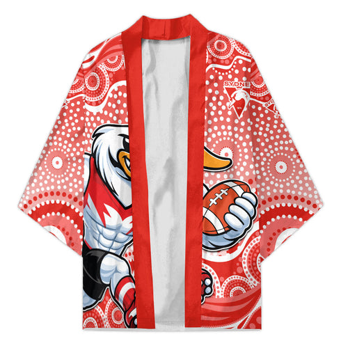 Sydney Swans Kimono Aboriginal Dot Pattern - Football Mascot Heritage Pride
