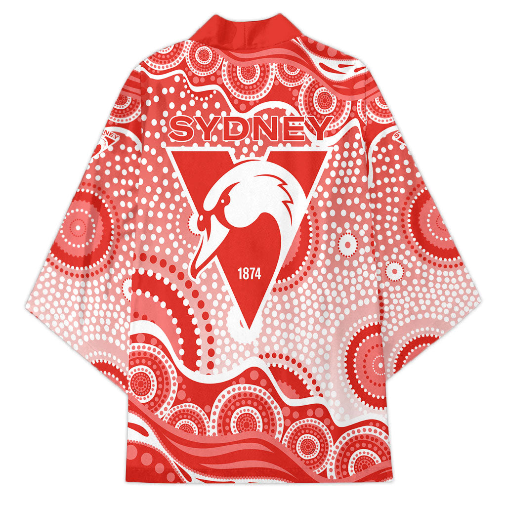 Sydney Swans Kimono Aboriginal Dot Pattern - Football Mascot Heritage Pride