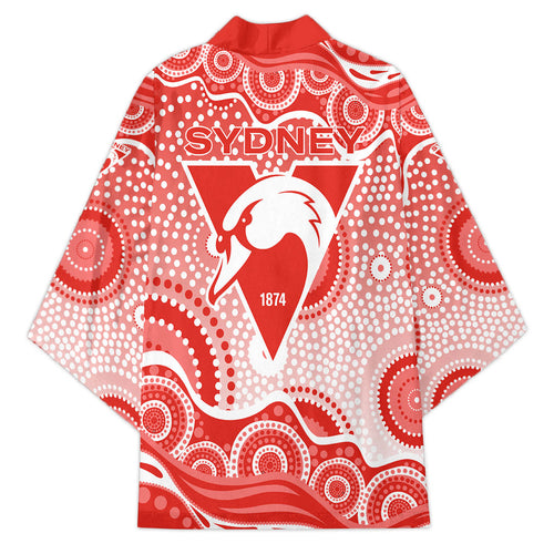 Sydney Swans Kimono Aboriginal Dot Pattern - Football Mascot Heritage Pride