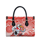 Sydney Swans Leather Bag Aboriginal Dot Pattern - Football Mascot Heritage Pride