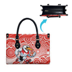 Sydney Swans Leather Bag Aboriginal Dot Pattern - Football Mascot Heritage Pride