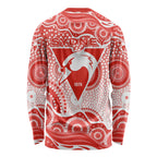 Sydney Swans Long Sleeve Shirt Aboriginal Dot Pattern - Football Mascot Heritage Pride