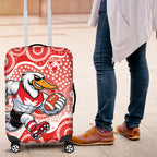 Sydney Swans Luggage Cover Aboriginal Dot Pattern - Football Mascot Heritage Pride