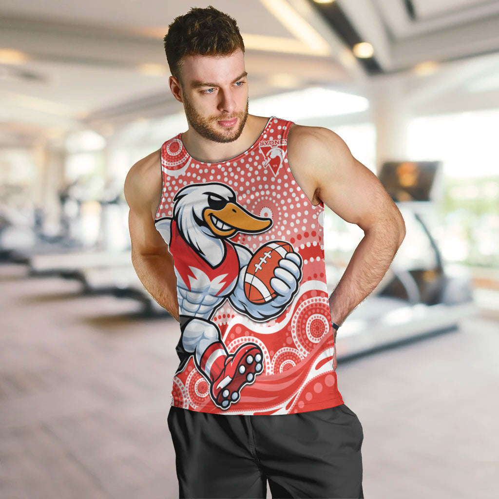 Sydney Swans Men Tank Top Aboriginal Dot Pattern - Football Mascot Heritage Pride