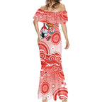 Sydney Swans Mermaid Dress Aboriginal Dot Pattern - Football Mascot Heritage Pride