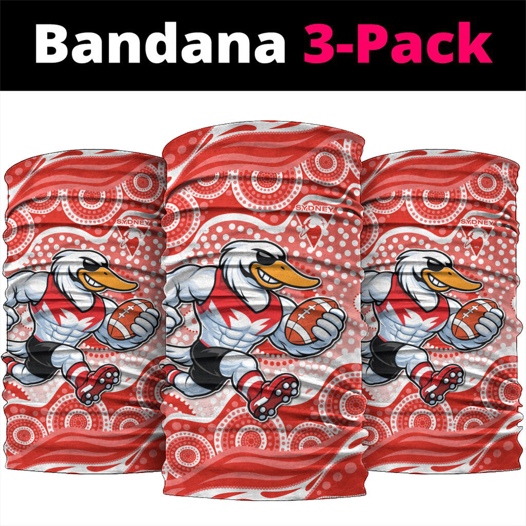 Sydney Swans Neck Gaiter Aboriginal Dot Pattern - Football Mascot Heritage Pride