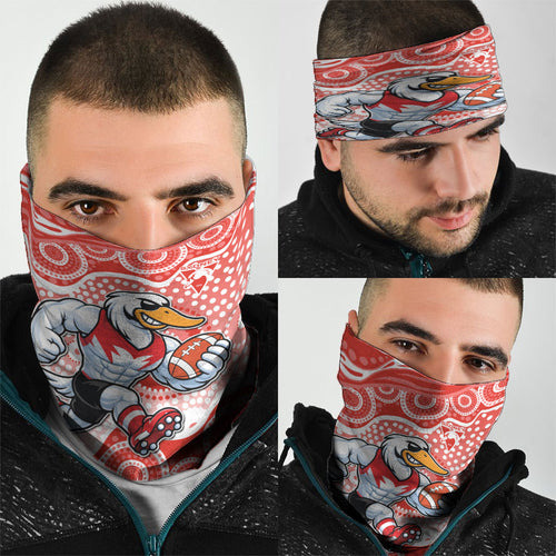 Sydney Swans Neck Gaiter Aboriginal Dot Pattern - Football Mascot Heritage Pride