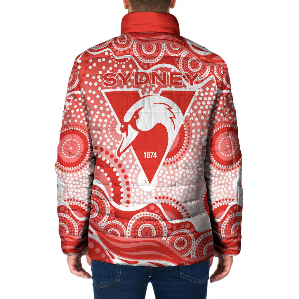Sydney Swans Padded Jacket Aboriginal Dot Pattern - Football Mascot Heritage Pride