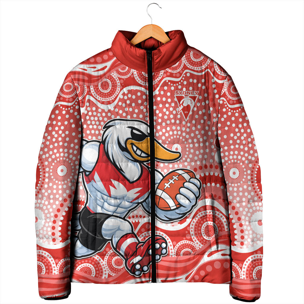 Sydney Swans Padded Jacket Aboriginal Dot Pattern - Football Mascot Heritage Pride