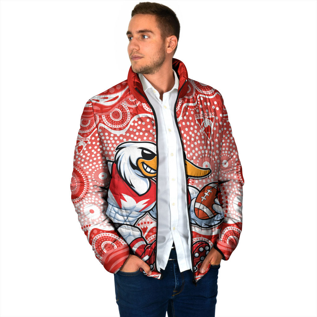 Sydney Swans Padded Jacket Aboriginal Dot Pattern - Football Mascot Heritage Pride