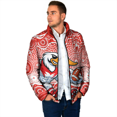 Sydney Swans Padded Jacket Aboriginal Dot Pattern - Football Mascot Heritage Pride