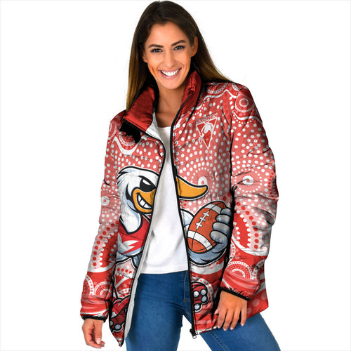 Sydney Swans Padded Jacket Aboriginal Dot Pattern - Football Mascot Heritage Pride