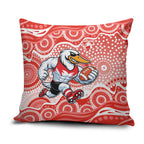 Sydney Swans Pillow Cover Aboriginal Dot Pattern - Football Mascot Heritage Pride