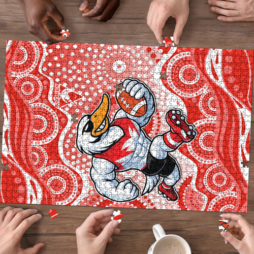 Sydney Swans Puzzle Aboriginal Dot Pattern - Football Mascot Heritage Pride