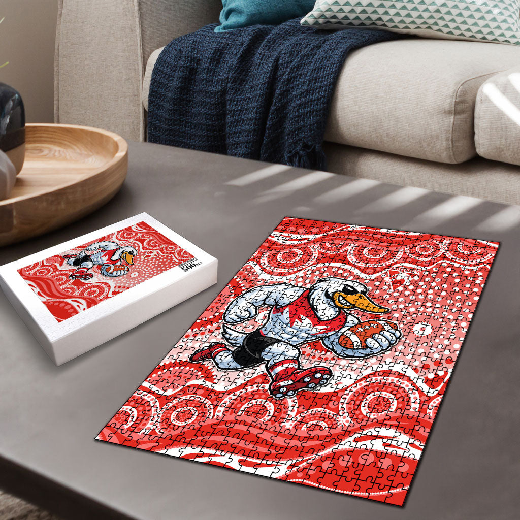 Sydney Swans Puzzle Aboriginal Dot Pattern - Football Mascot Heritage Pride