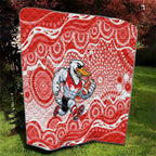 Sydney Swans Quilt Aboriginal Dot Pattern - Football Mascot Heritage Pride