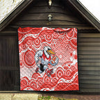 Sydney Swans Quilt Aboriginal Dot Pattern - Football Mascot Heritage Pride