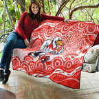 Sydney Swans Quilt Aboriginal Dot Pattern - Football Mascot Heritage Pride