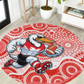 Sydney Swans Round Carpet Aboriginal Dot Pattern - Football Mascot Heritage Pride