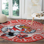 Sydney Swans Round Carpet Aboriginal Dot Pattern - Football Mascot Heritage Pride