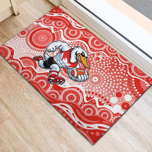 Sydney Swans Rubber Doormat Aboriginal Dot Pattern - Football Mascot Heritage Pride