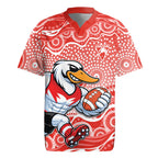 Sydney Swans Rugby Jersey Aboriginal Dot Pattern - Football Mascot Heritage Pride