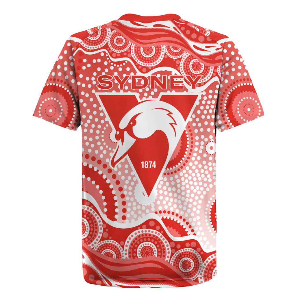 Sydney Swans Rugby Jersey Aboriginal Dot Pattern - Football Mascot Heritage Pride
