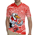 Sydney Swans Rugby Jersey Aboriginal Dot Pattern - Football Mascot Heritage Pride