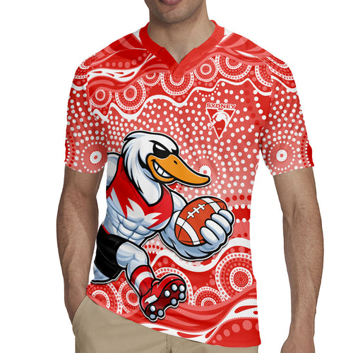 Sydney Swans Rugby Jersey Aboriginal Dot Pattern - Football Mascot Heritage Pride