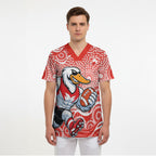 Sydney Swans Scrub Top Aboriginal Dot Pattern - Football Mascot Heritage Pride