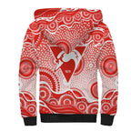Sydney Swans Sherpa Hoodie Aboriginal Dot Pattern - Football Mascot Heritage Pride