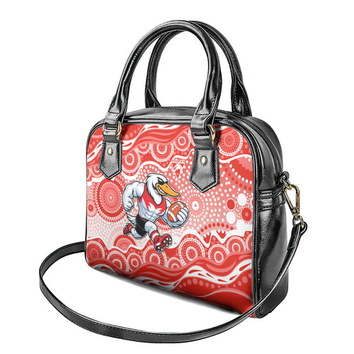 Sydney Swans Shoulder Handbag Aboriginal Dot Pattern - Football Mascot Heritage Pride