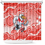 Sydney Swans Shower Curtain Aboriginal Dot Pattern - Football Mascot Heritage Pride