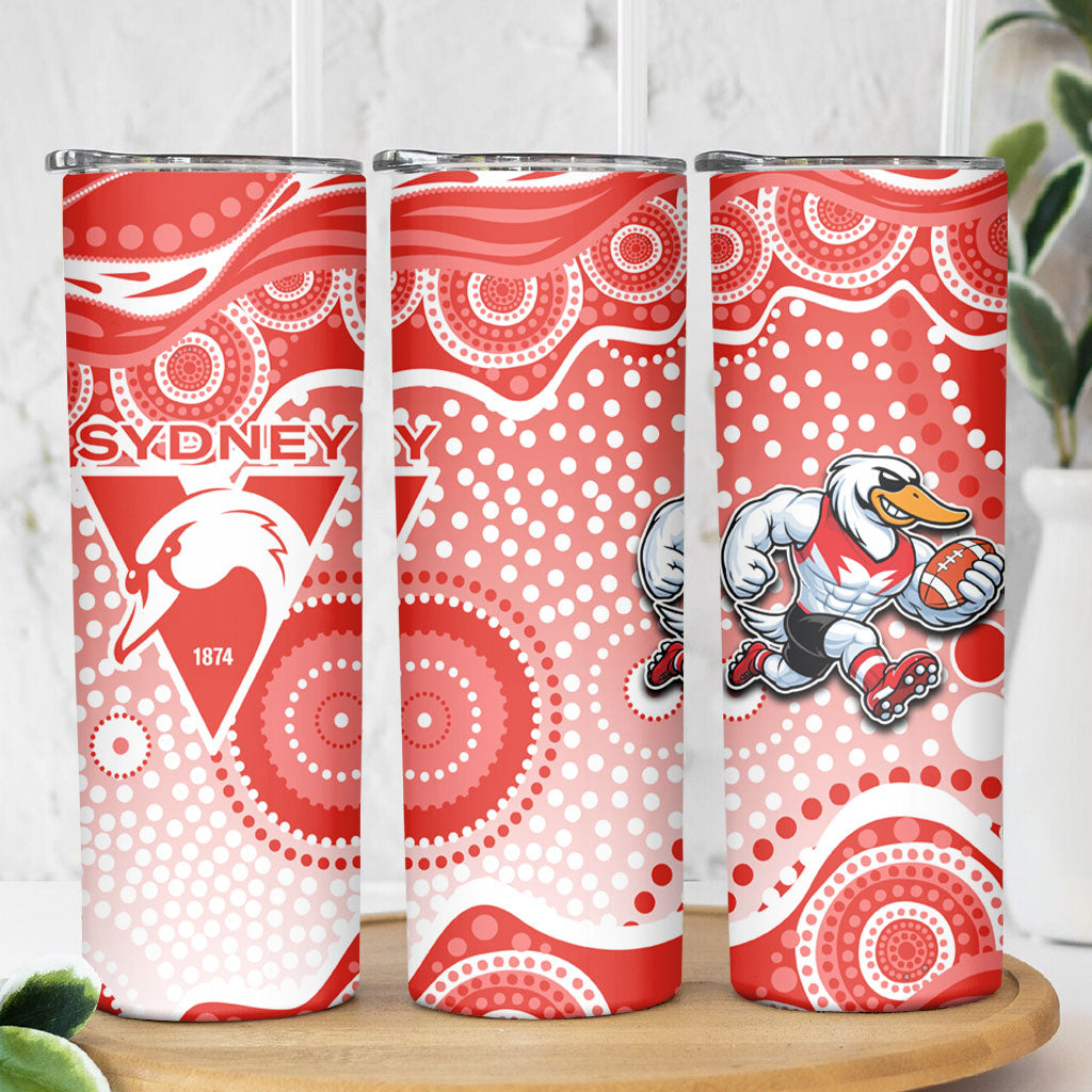 Sydney Swans Skinny Tumbler Aboriginal Dot Pattern - Football Mascot Heritage Pride