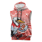 Sydney Swans Sleeveless Hoodie Aboriginal Dot Pattern - Football Mascot Heritage Pride