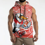Sydney Swans Sleeveless Hoodie Aboriginal Dot Pattern - Football Mascot Heritage Pride