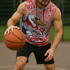 Sydney Swans Sleeveless Hoodie Aboriginal Dot Pattern - Football Mascot Heritage Pride