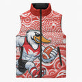 Sydney Swans Sleeveless Puffer Jacket Aboriginal Dot Pattern - Football Mascot Heritage Pride