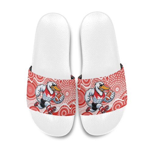 Sydney Swans Slide Sandals Aboriginal Dot Pattern - Football Mascot Heritage Pride