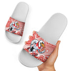 Sydney Swans Slide Sandals Aboriginal Dot Pattern - Football Mascot Heritage Pride