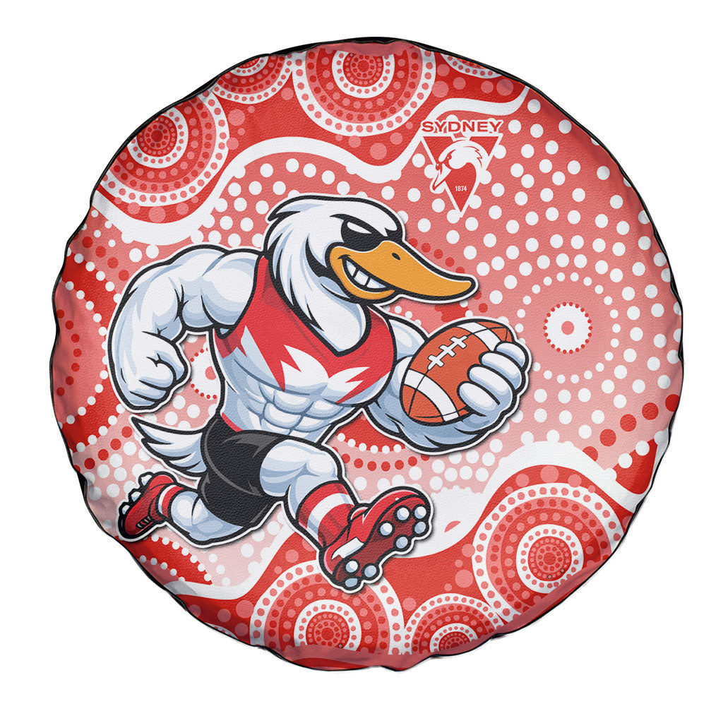 Sydney Swans Spare Tire Cover Aboriginal Dot Pattern - Football Mascot Heritage Pride
